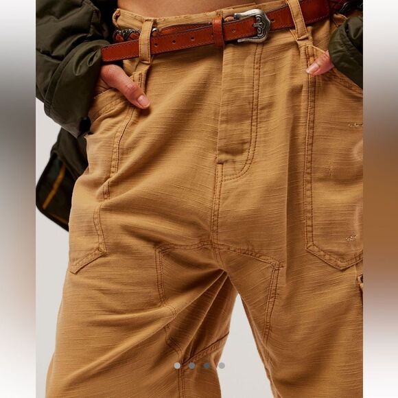 Free People Bay to Breakers Pants Tan M - Picture 3 of 10